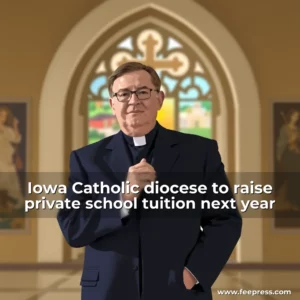 Artistic representation for Iowa Catholic diocese to raise private school tuition next year
