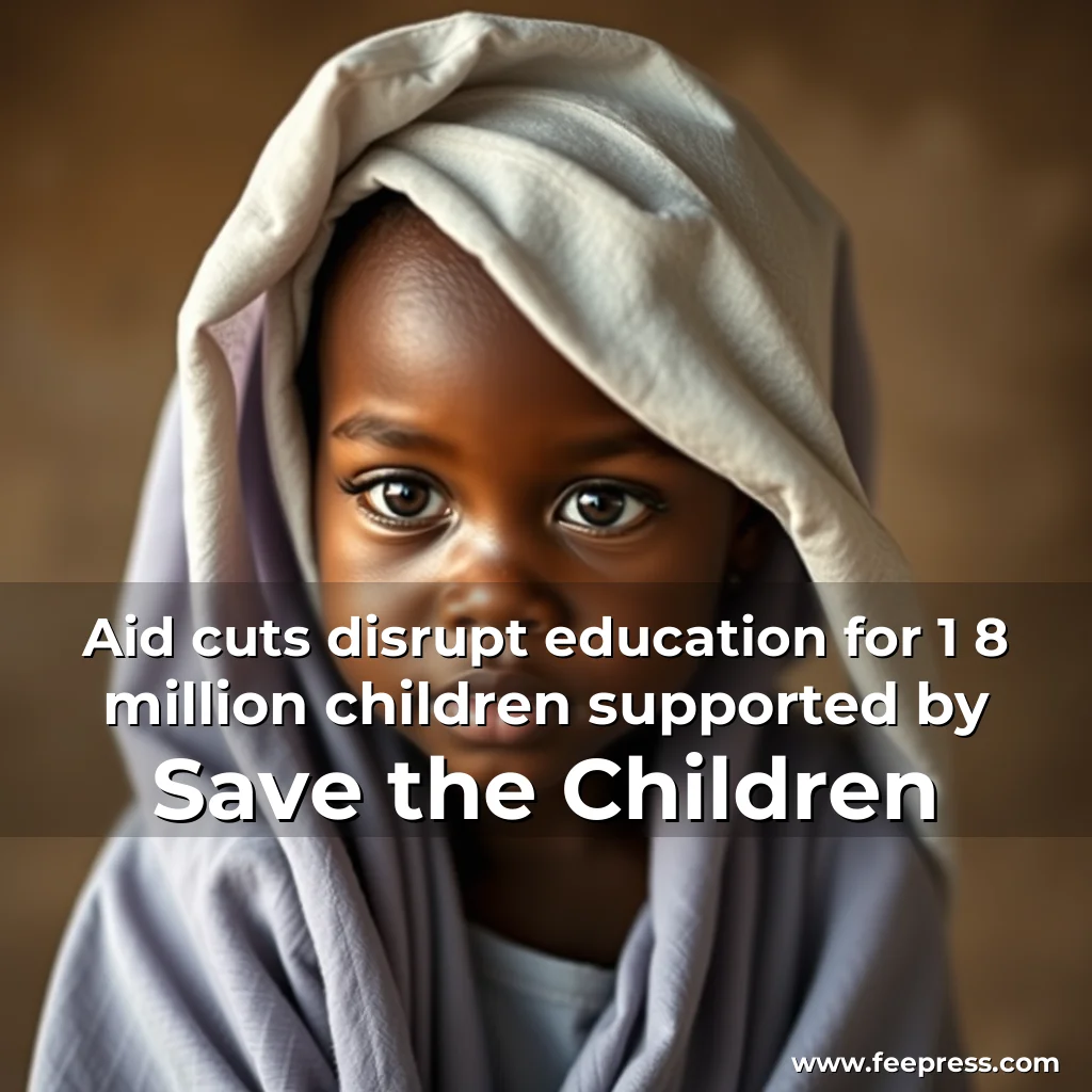 Artistic representation for Aid cuts disrupt education for 1 8 million children supported by Save the Children