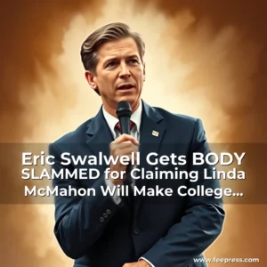 Read more about the article Eric Swalwell Gets BODY SLAMMED for Claiming Linda McMahon Will Make College Unaffordable