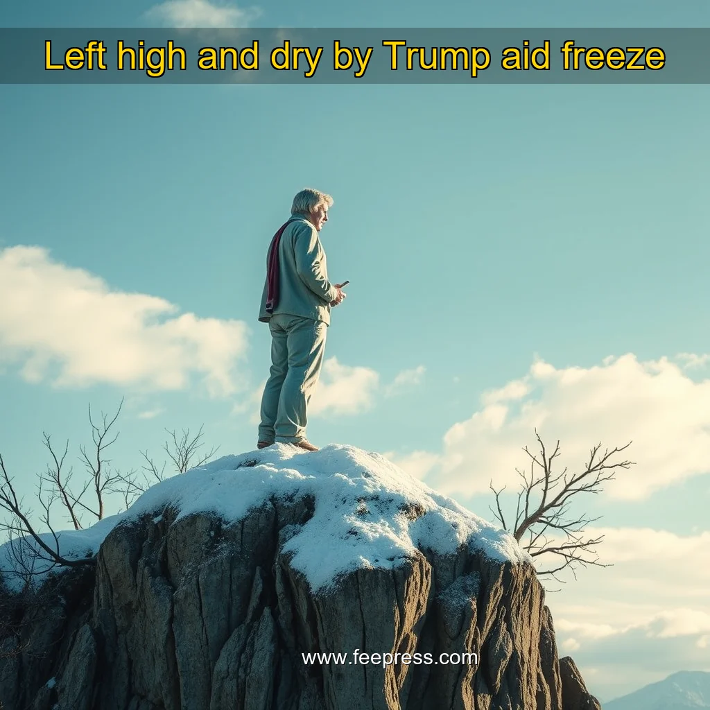 Artistic representation for Left high and dry by Trump aid freeze