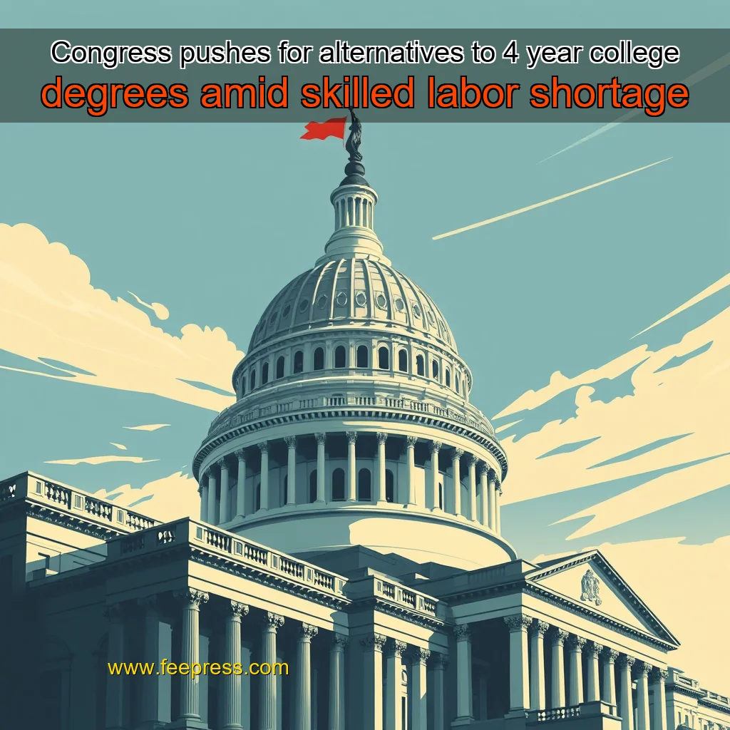 Artistic representation for Congress pushes for alternatives to 4 year college degrees amid skilled labor shortage