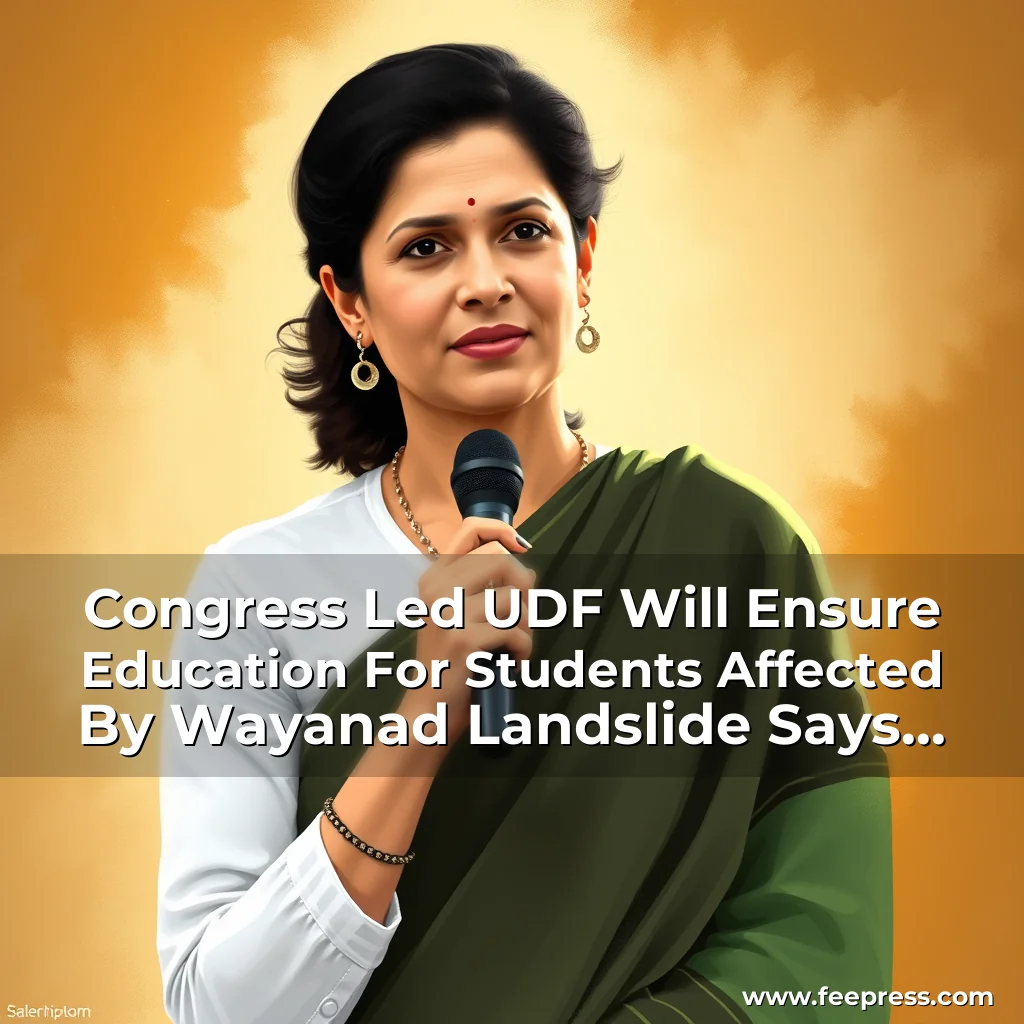 Read more about the article Congress  Led UDF Will Ensure Education For Students Affected By Wayanad Landslide  Says Priyanka Gandhi