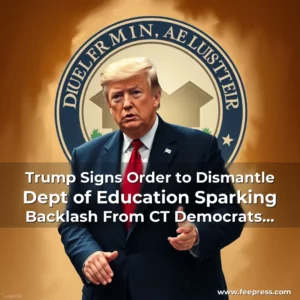 Read more about the article Trump Signs Order to Dismantle Dept of Education Sparking Backlash From CT Democrats  Teachers