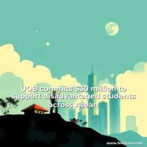 Artistic representation for UOB commits S30 million to support disadvantaged students across Asean
