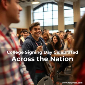 Artistic representation for College Signing Day Celebrated Across the Nation