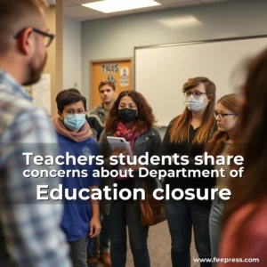 Artistic representation for Teachers students share concerns about Department of Education closure