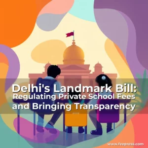 Artistic representation for Delhi's Landmark Bill: Regulating Private School Fees and Bringing Transparency
