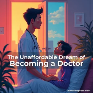 Artistic representation for The Unaffordable Dream of Becoming a Doctor